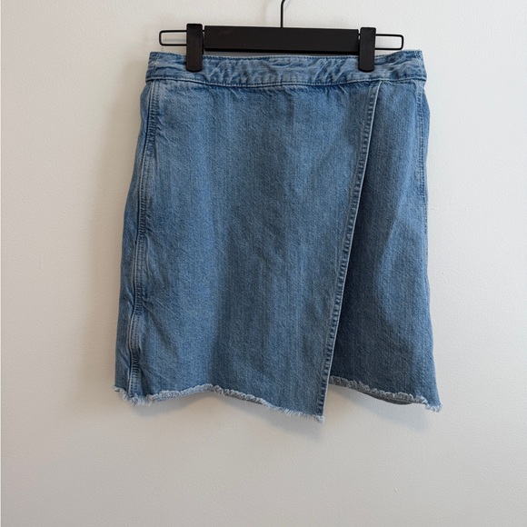 LOFT Dresses & Skirts - LOFT Chambray Light Blue Wrap-Style Mini Skirt